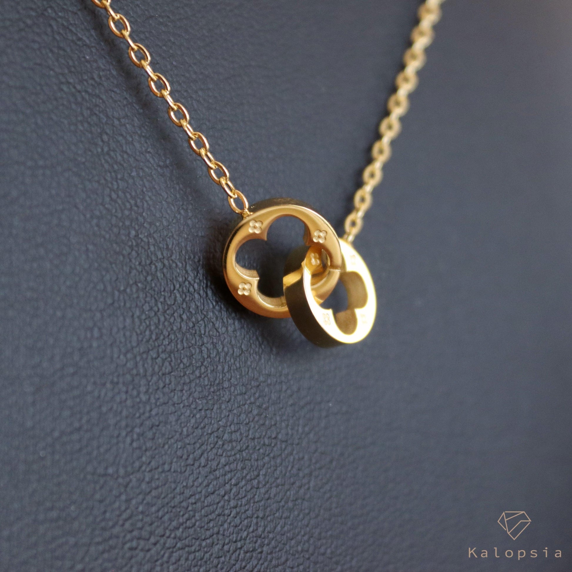 Two Bonded V C design Necklace - Kalopsia Accessories